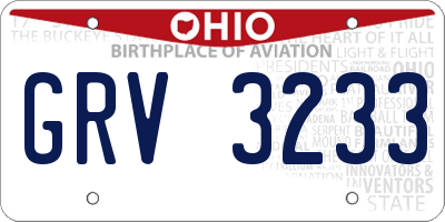 OH license plate GRV3233
