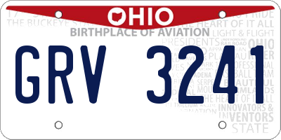 OH license plate GRV3241
