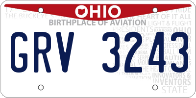 OH license plate GRV3243