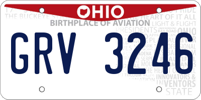 OH license plate GRV3246