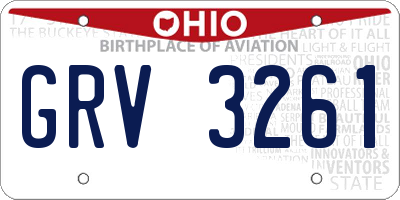 OH license plate GRV3261
