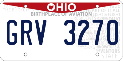OH license plate GRV3270