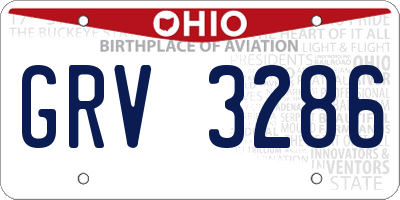 OH license plate GRV3286
