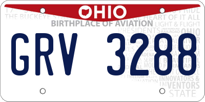 OH license plate GRV3288