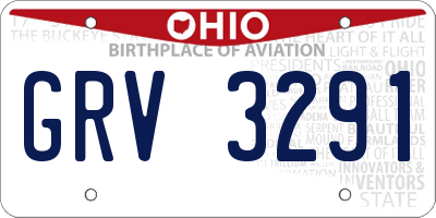 OH license plate GRV3291
