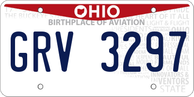 OH license plate GRV3297