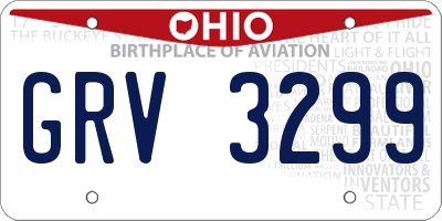 OH license plate GRV3299