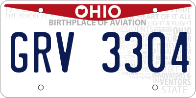 OH license plate GRV3304