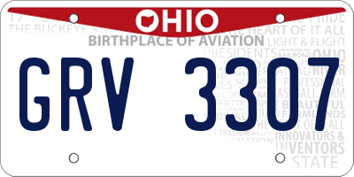 OH license plate GRV3307