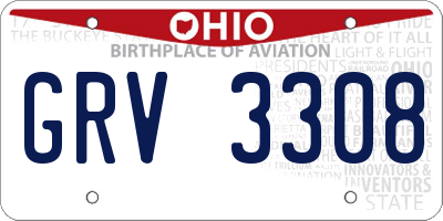 OH license plate GRV3308