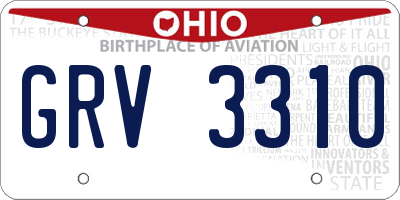 OH license plate GRV3310