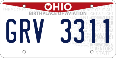 OH license plate GRV3311