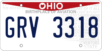 OH license plate GRV3318