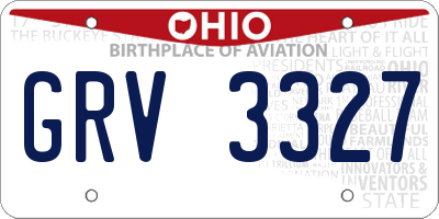 OH license plate GRV3327