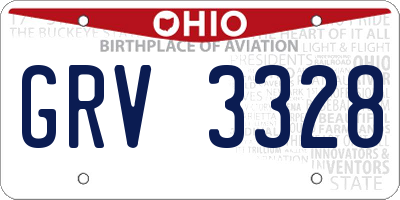 OH license plate GRV3328