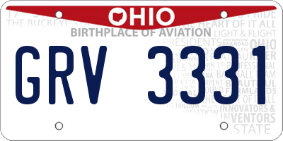 OH license plate GRV3331