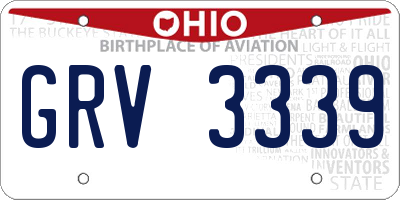 OH license plate GRV3339