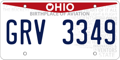 OH license plate GRV3349