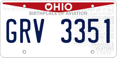 OH license plate GRV3351