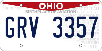 OH license plate GRV3357