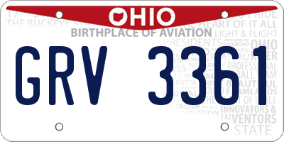 OH license plate GRV3361