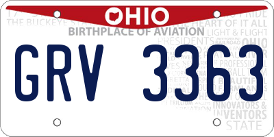 OH license plate GRV3363