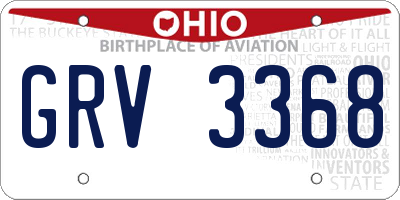 OH license plate GRV3368