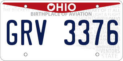 OH license plate GRV3376
