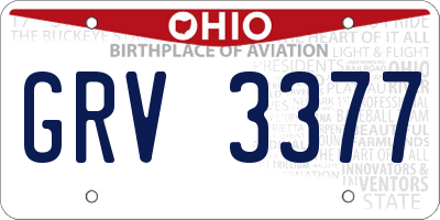 OH license plate GRV3377
