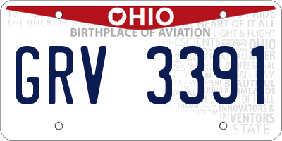 OH license plate GRV3391