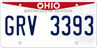 OH license plate GRV3393