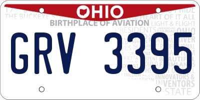 OH license plate GRV3395