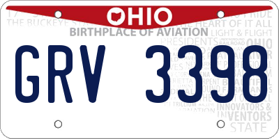 OH license plate GRV3398