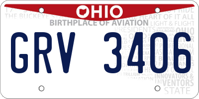 OH license plate GRV3406