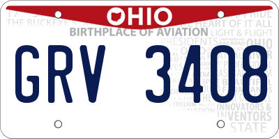 OH license plate GRV3408