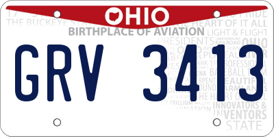 OH license plate GRV3413