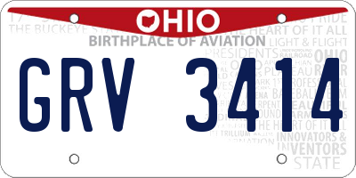 OH license plate GRV3414