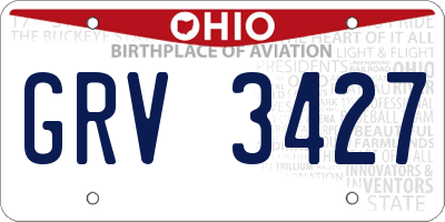 OH license plate GRV3427