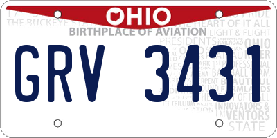 OH license plate GRV3431