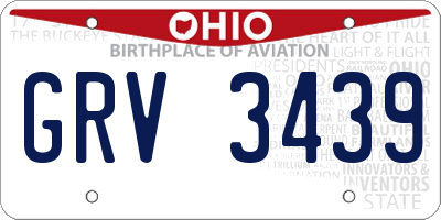 OH license plate GRV3439