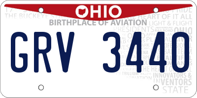 OH license plate GRV3440