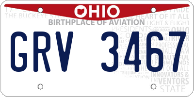 OH license plate GRV3467