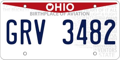 OH license plate GRV3482