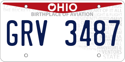 OH license plate GRV3487