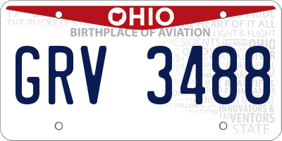 OH license plate GRV3488