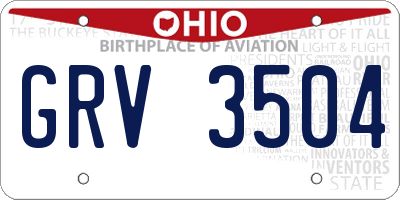 OH license plate GRV3504