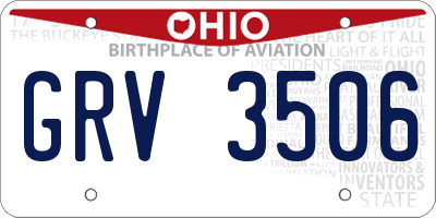 OH license plate GRV3506