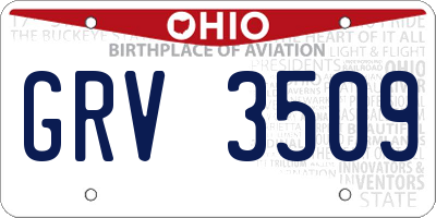 OH license plate GRV3509