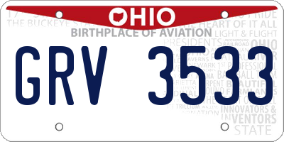 OH license plate GRV3533