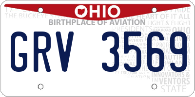 OH license plate GRV3569